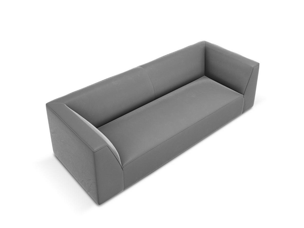 SOFA Ruby aus Samt grau 3 Sitzplätze - Grau, Textil (93/69/232cm) - Micadoni