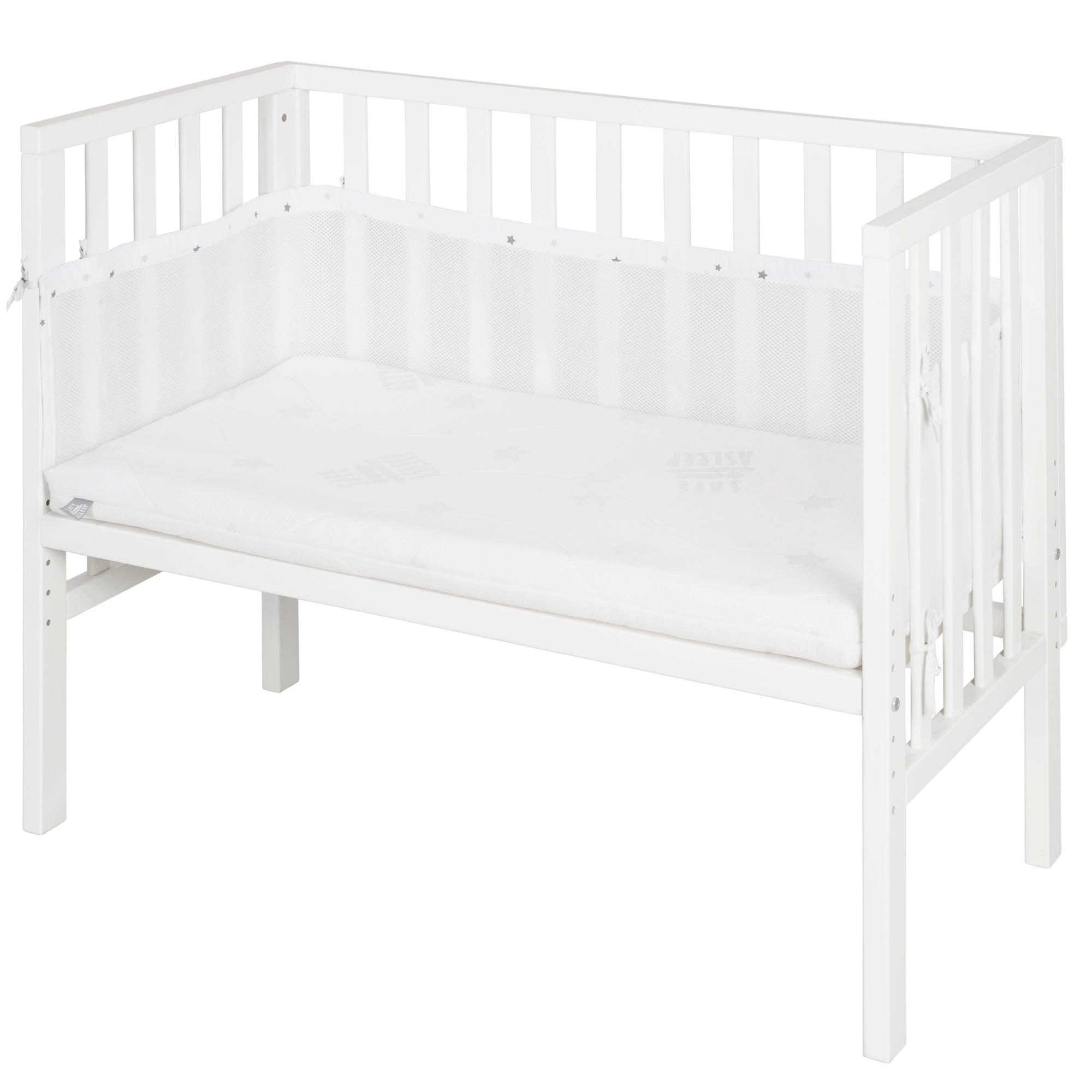 BEISTELLBETT Sternenzauber grau 2in1 Set 90 x 45 cm - Creme/Weiß, Holzwerkstoff (45/90cm) - Roba