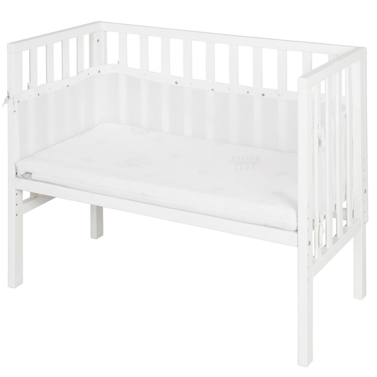 BEISTELLBETT Sternenzauber grau 2in1 Set 90 x 45 cm - Creme/Weiß, Holzwerkstoff (45/90cm) - Roba