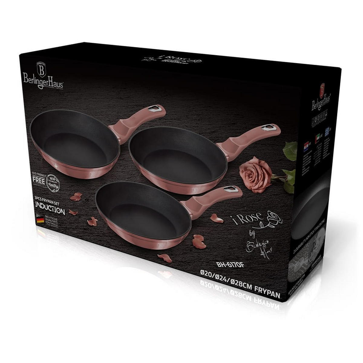PFANNENSET Rosa 28/28/5 cm BH6170 - Pink, Metall - Berlinger Haus
