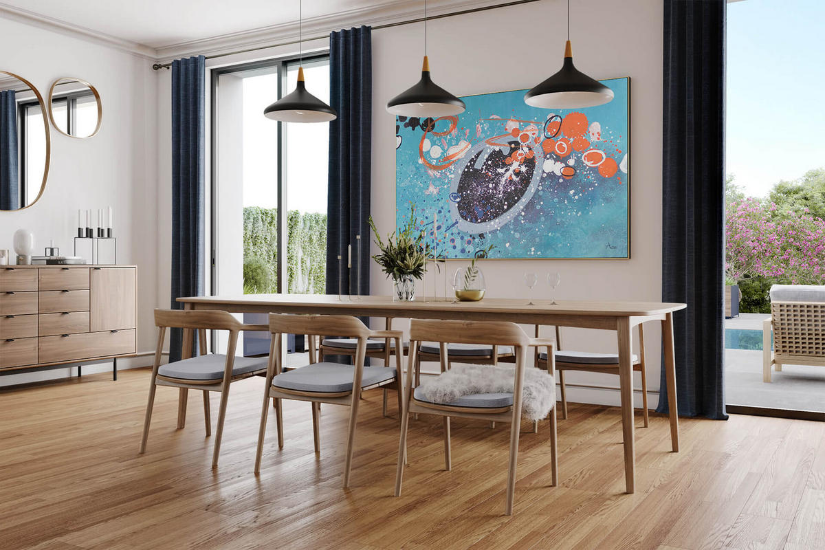 XXL ÖLGEMÄLDE Rot 180/120 cm - Blau/Multicolor, Textil (180/120cm) - KUNSTLOFT