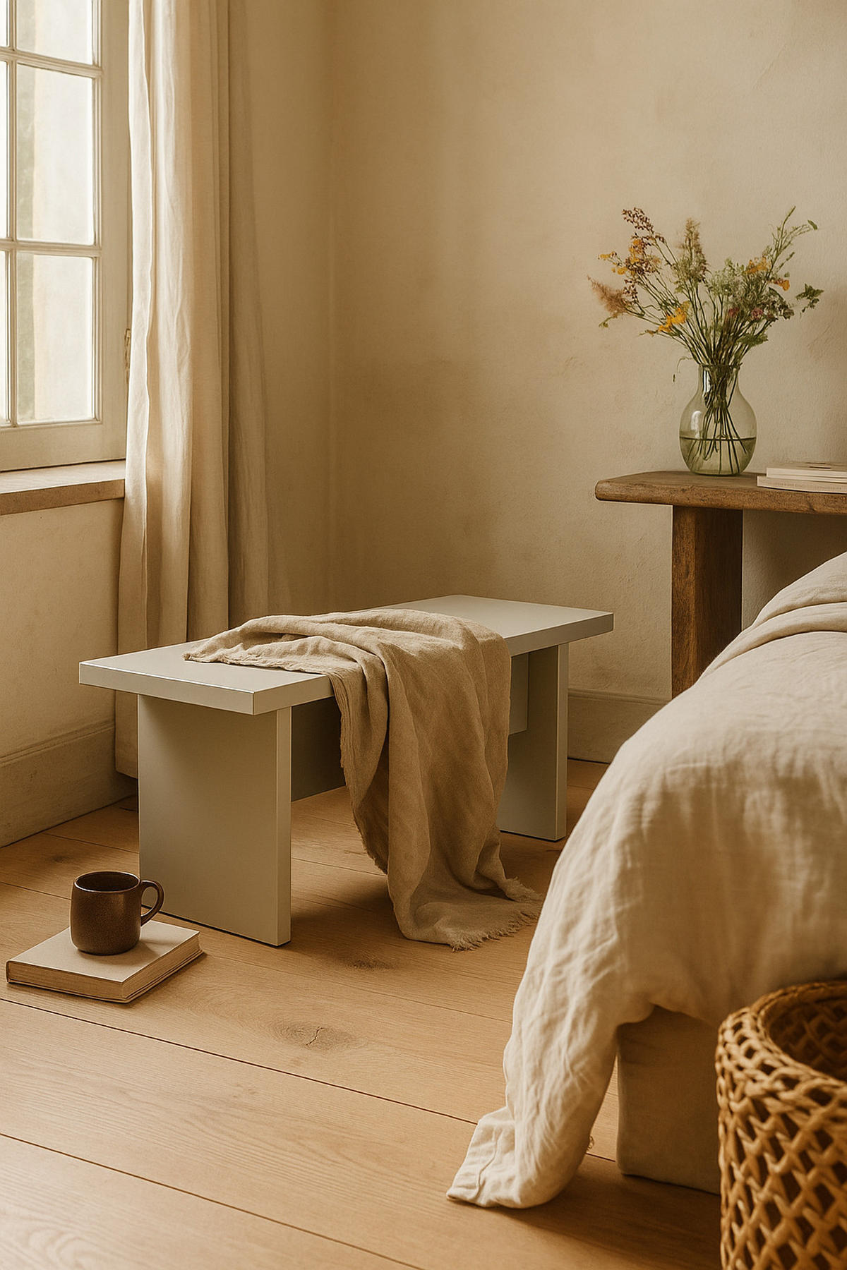 BANK 120 laminiert THEA - Taupe, Holzwerkstoff (120/45.5/35cm) - RNT By Really Nice Things