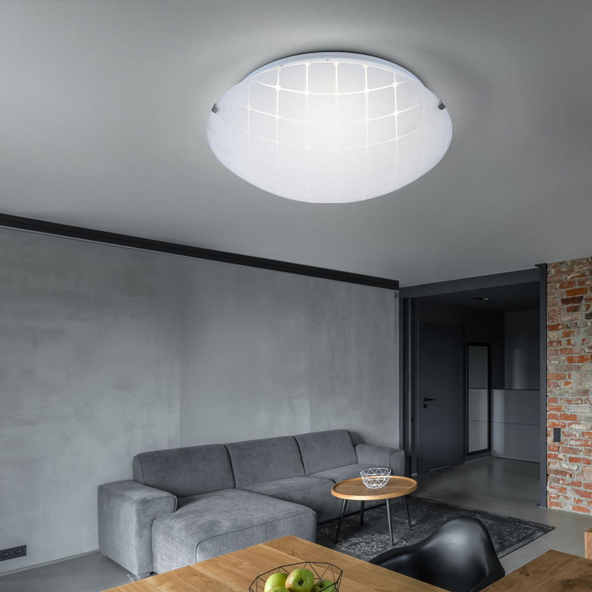 LED DECKENLEUCHTE Metall Weiß 2er Set - Weiß, Glas (25/25/7.5cm) - Globo Lighting