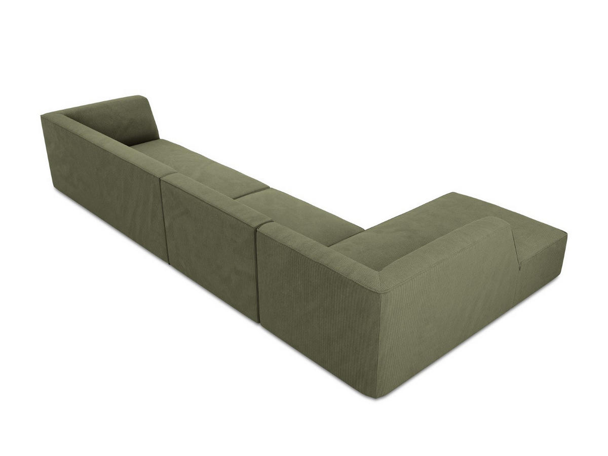 ECKSOFA links Ruby aus Cord grün 5 Sitzplätze - Grün, Textil (180/366cm) - Micadoni