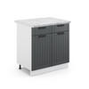 KÜCHENUNTERSCHRANK Fame-Line Anthrazit Landhaus 80 cm, AP Marmor - Dunkelgrau/Anthrazit, Holzwerkstoff (80/82/60cm) - Vicco