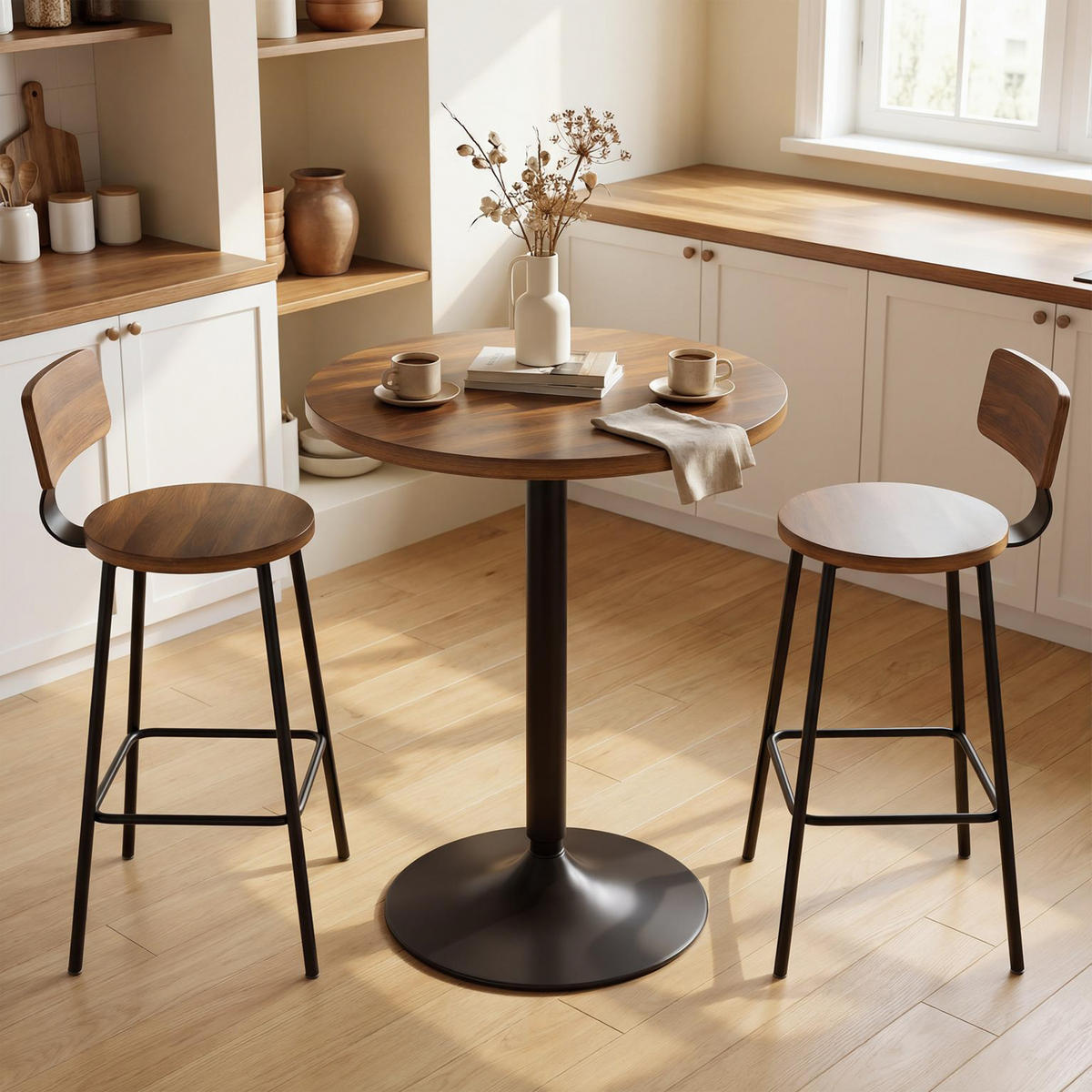 BARTISCH DE-14817 rund 60 cm mit Kippsicherung Nussbaum - Walnussfarben, Holzwerkstoff (60/60/73cm) - ComfortXL