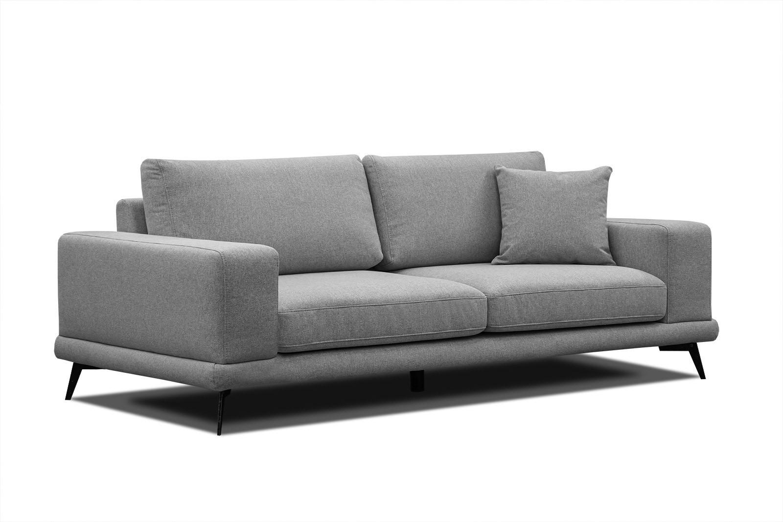 SOFA MEDIOLANE 3-Sitzer, grau - Grau, Holzwerkstoff/Textil (233/87/96cm) - Courtois Laville