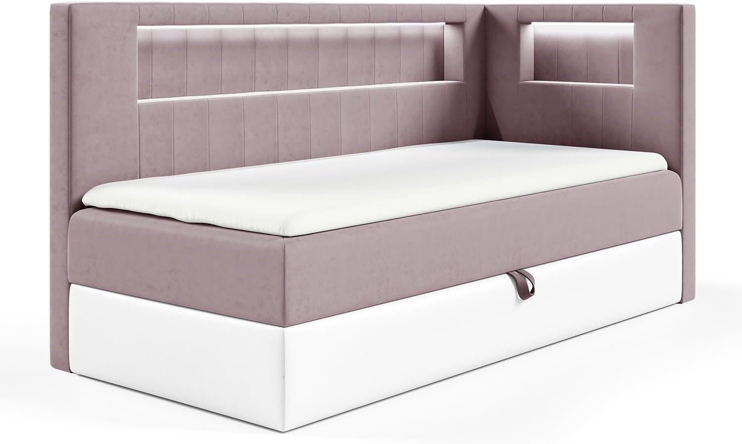 KINDERBETT GARETH 3 - Lila/Weiß, Holzwerkstoff (93/212cm) - Meblini