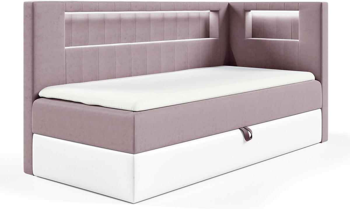 KINDERBETT GARETH 3 - Lila/Weiß, Holzwerkstoff (93/212cm) - Meblini