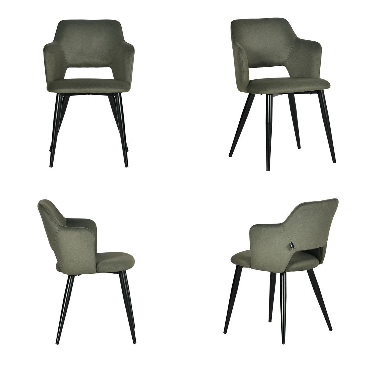 ESSZIMMERSTUHL 6er Set Haustierfreundlich in Grün - Grün, Textil/Metall (63/78.5/55cm) - Meubles Cosy