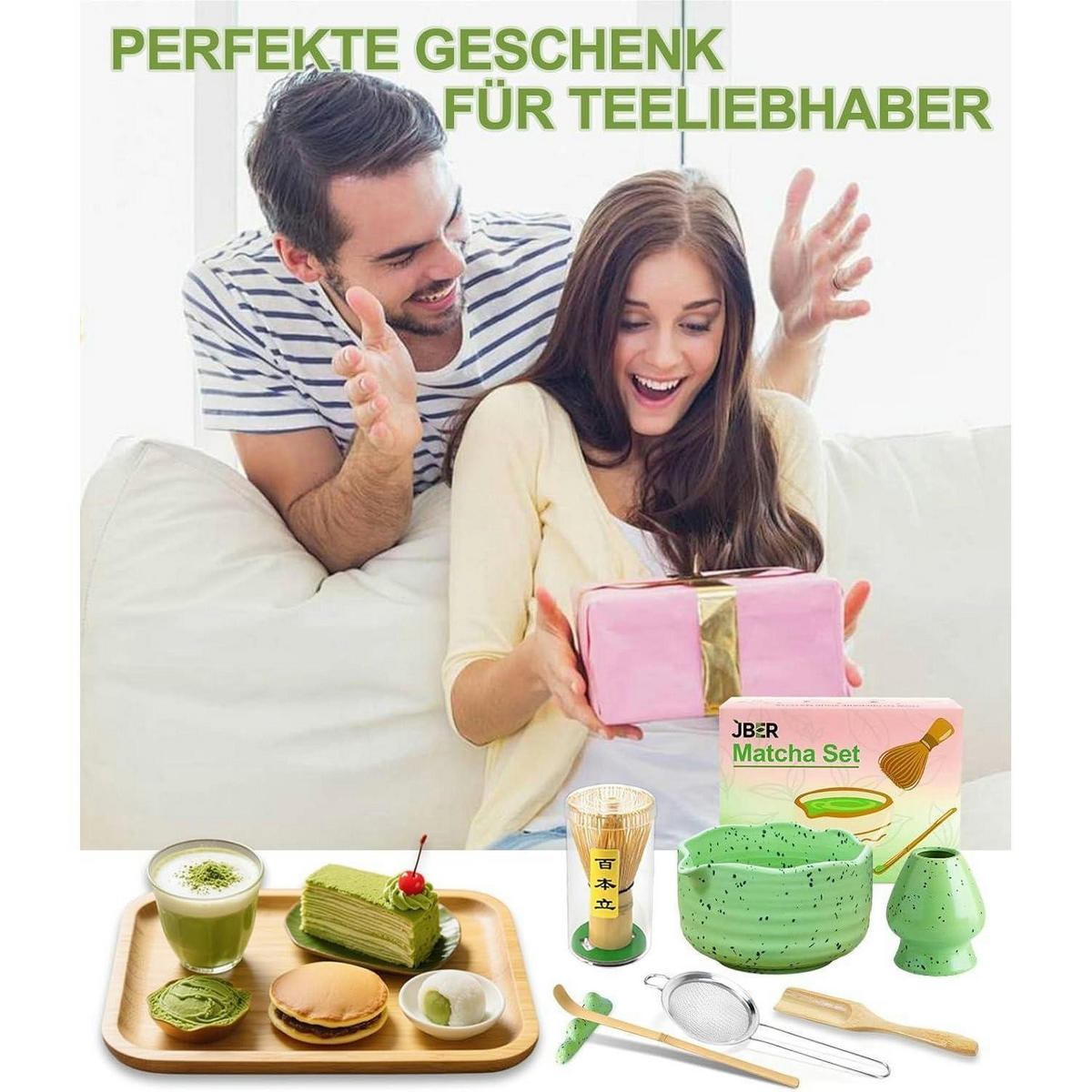 MATCHA Set 7-teiliges Set mattgrün - Grün, Keramik (15/10/15cm)