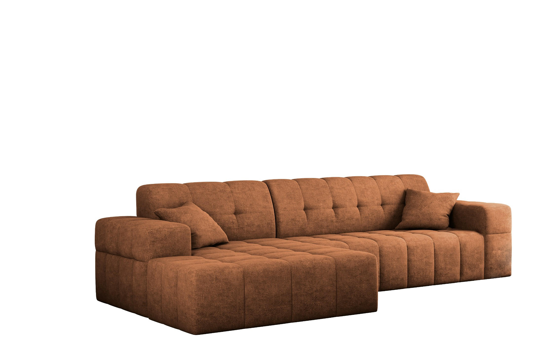 ECKSOFA NIMES Stoff Perfect Harmony Orange Links - Orange, Holz/Kunststoff (168/265cm) - Kaiser Möbel