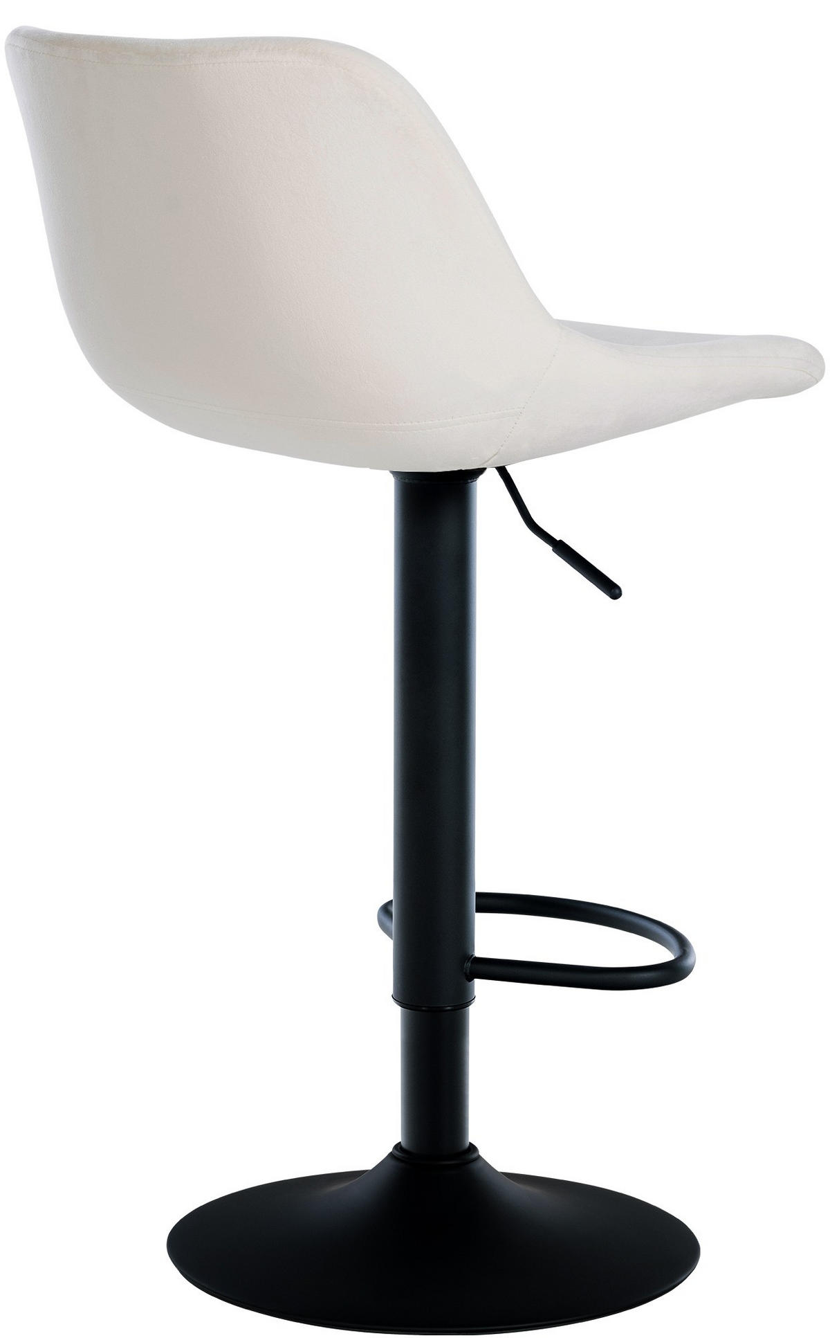 BARHOCKER 2er Set Samt creme - Creme/Schwarz, Textil/Metall (43/79/49cm) - CLP