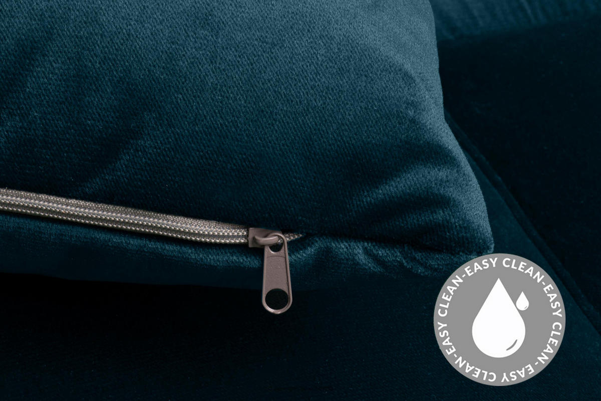 SCHLAFSOFA ORIO 3 Personen, Velours-Stoff, Türkis - Türkis, Textil (219/90/90cm) - KONSIMO®