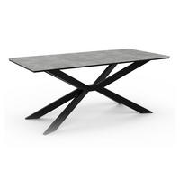 ESSTISCH Grau Betonoptik 190x90 cm - Schwarz/Grau, Holzwerkstoff (190/90/76.5cm) - PROSPERO