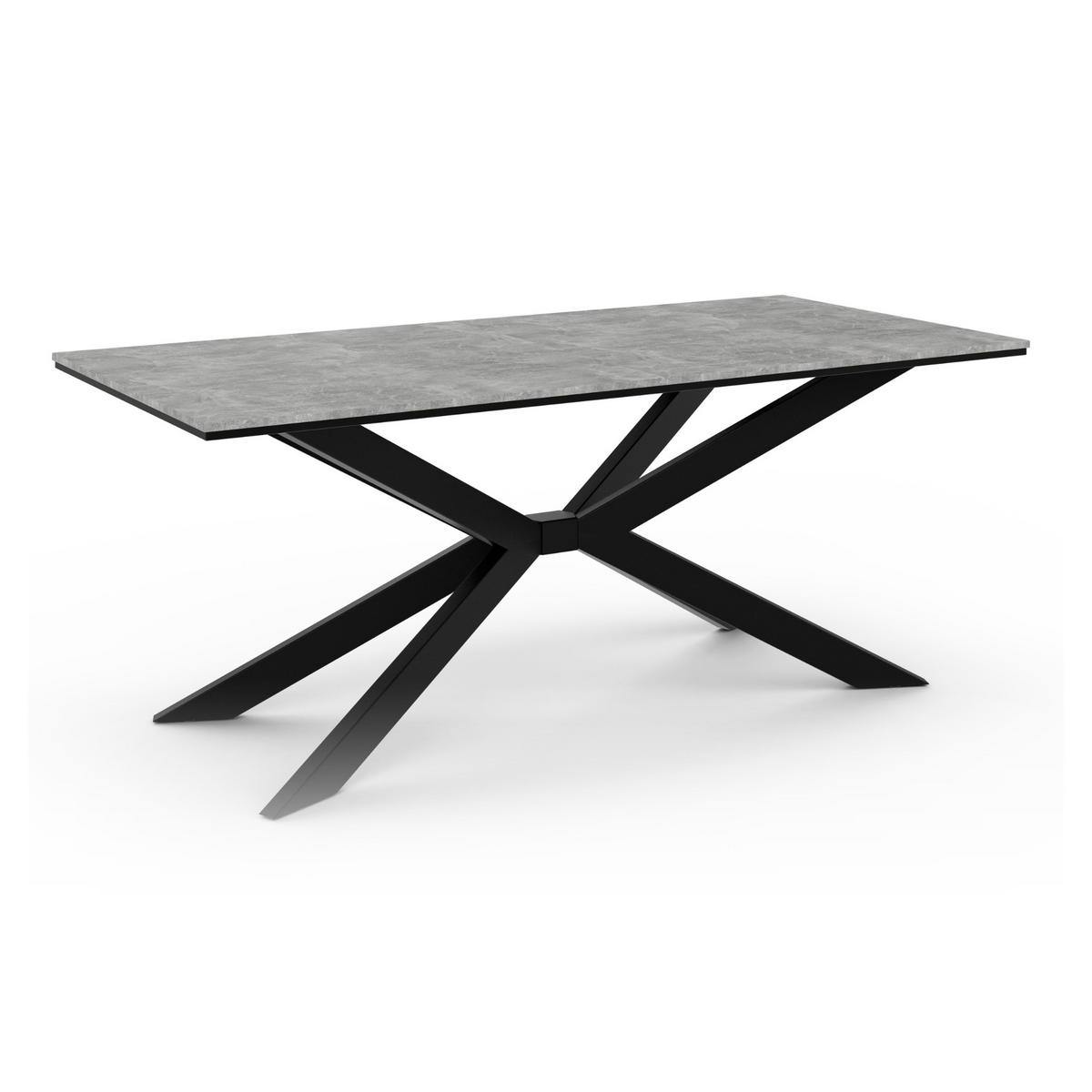 ESSTISCH Grau Betonoptik 190x90 cm - Schwarz/Grau, Holzwerkstoff (190/90/76.5cm) - PROSPERO