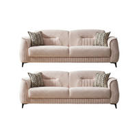 SITZGARNITUR Pasto, Beige Stellvariante 3+3 - Beige, Holzwerkstoff/Kunststoff (240/87/98cm)