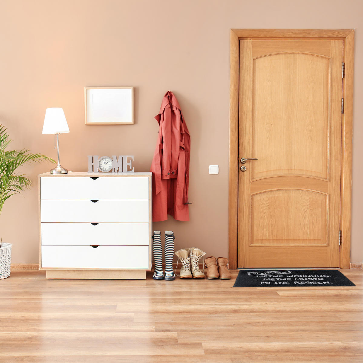 FUßMATTE - Schwarz, Kunststoff/Textil (40/60cm) - Relaxdays