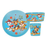 KINDERGESCHIRRSET Connect Paw Patrol organic blue 3er Set - Blau, Kunststoff (1/1/1cm) - Koziol