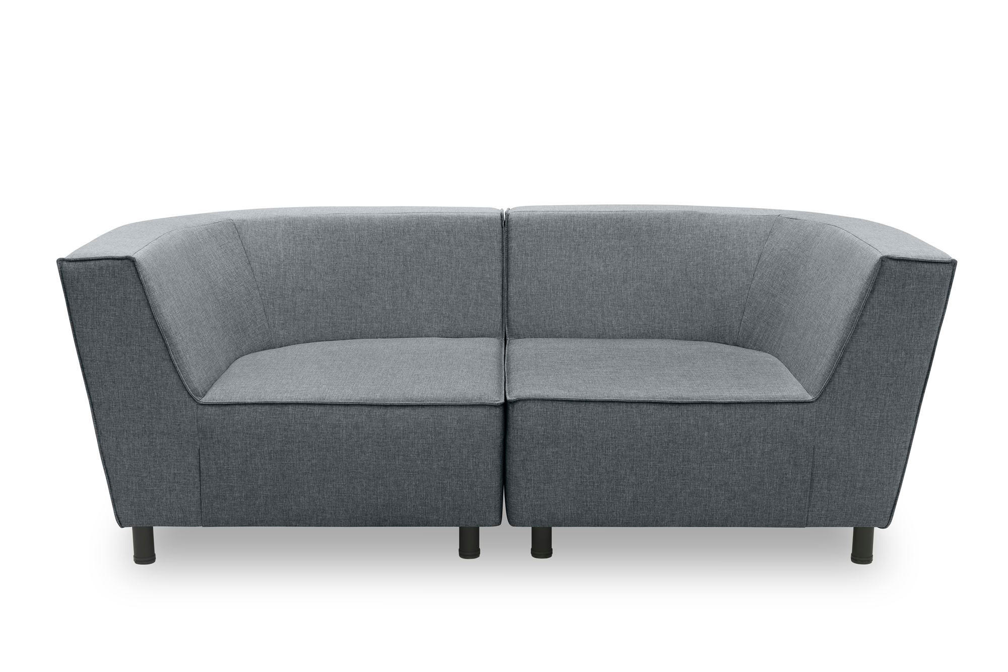 GARTENLOUNGE-SOFA 2-Sitzer Brandie 206x77x103 Outdoorbezug dunkelgrau - Grau, Kunststoff (206/77/103cm) - 58aufmkessel