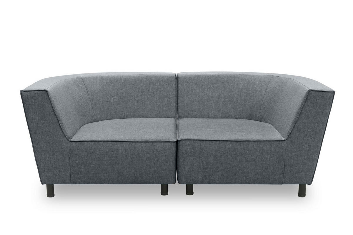 GARTENLOUNGE-SOFA 2-Sitzer Brandie 206x77x103 Outdoorbezug dunkelgrau - Grau, Kunststoff (206/77/103cm) - 58aufmkessel