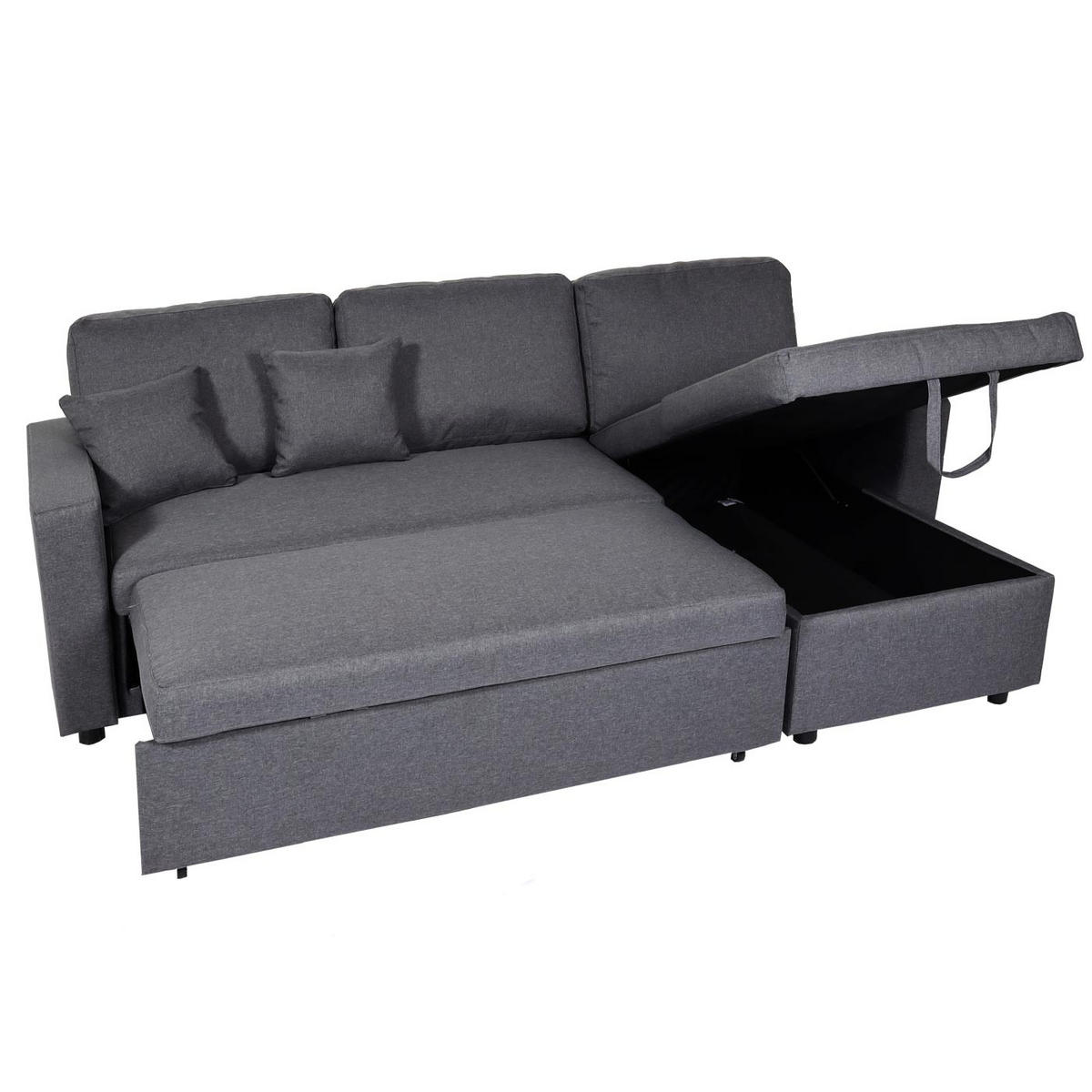 ECKSOFA MIT BETTKASTEN Grau - Grau, Textil (228/151cm) - MCW
