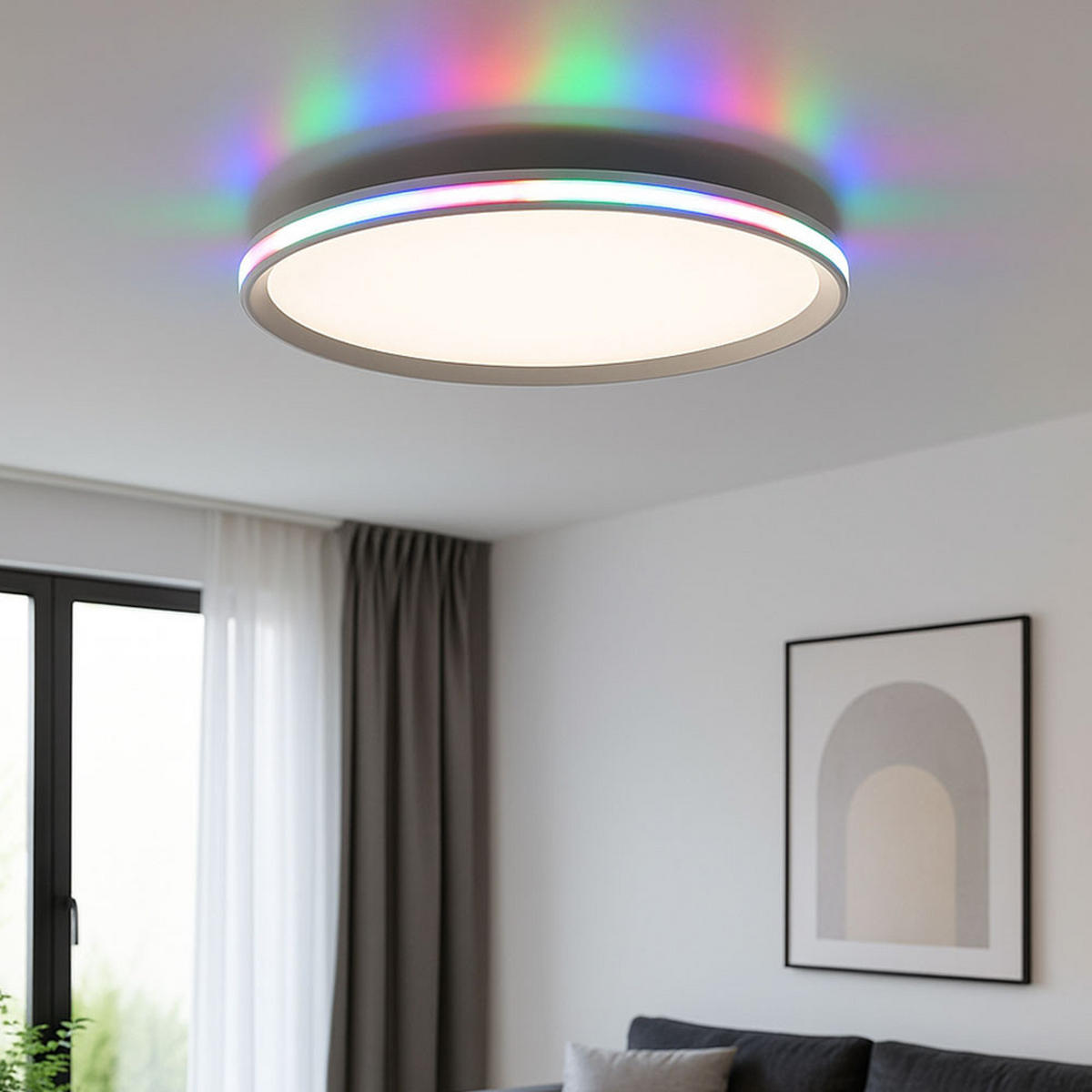 LED DECKENLEUCHTE Weiß Kunststoff - Weiß, Kunststoff (45/45/6cm)