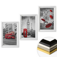 WANDBILDER 3er-Set - 40x60 cm Weißer Rahmen - Red Accents London - Weiß, Kunststoff (40/60cm) - ArtPrintCave