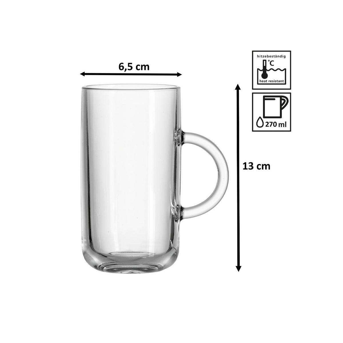 LATTE MACCHIATO / GLÜHWEIN GLÄSER Marco transparent 270 ml 6er Set - Transparent, Glas (270L) - Ritzenhoff Breker