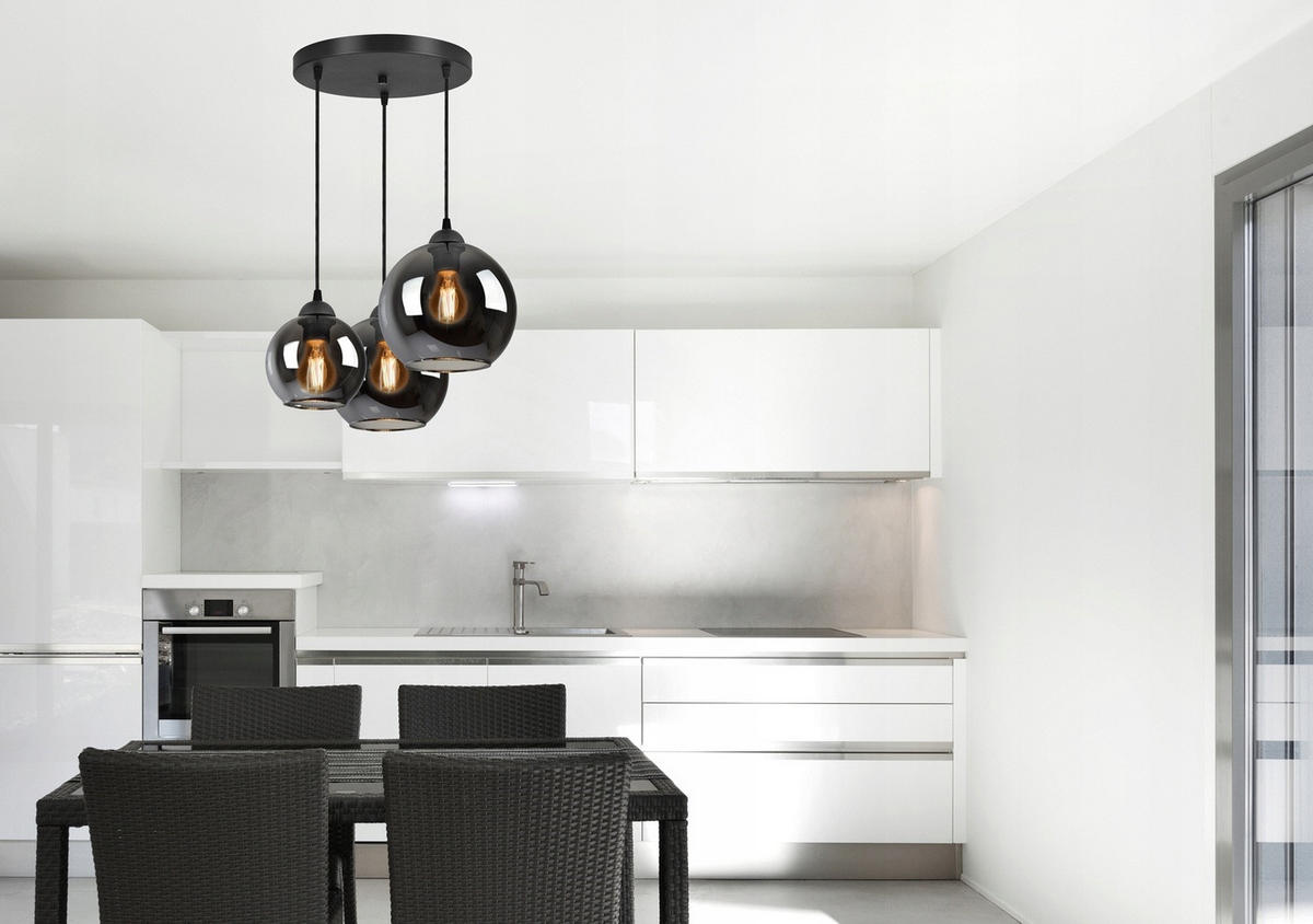 PENDELLEUCHTE HAGEN - Transparent/Anthrazit, Glas/Metall (45/45/80cm) - kiki design