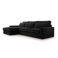 ECKSOFA 4 Sitzer Medan Mini, Schwarz - Schwarz, Textil (276/176cm) - Fedve