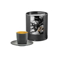 ESPRESSOTASSE MIT UNTERTASSE Cosmo Collect Gold / Grau 100 ml - Goldfarben/Grau, Glas (0.1L) - Eisch