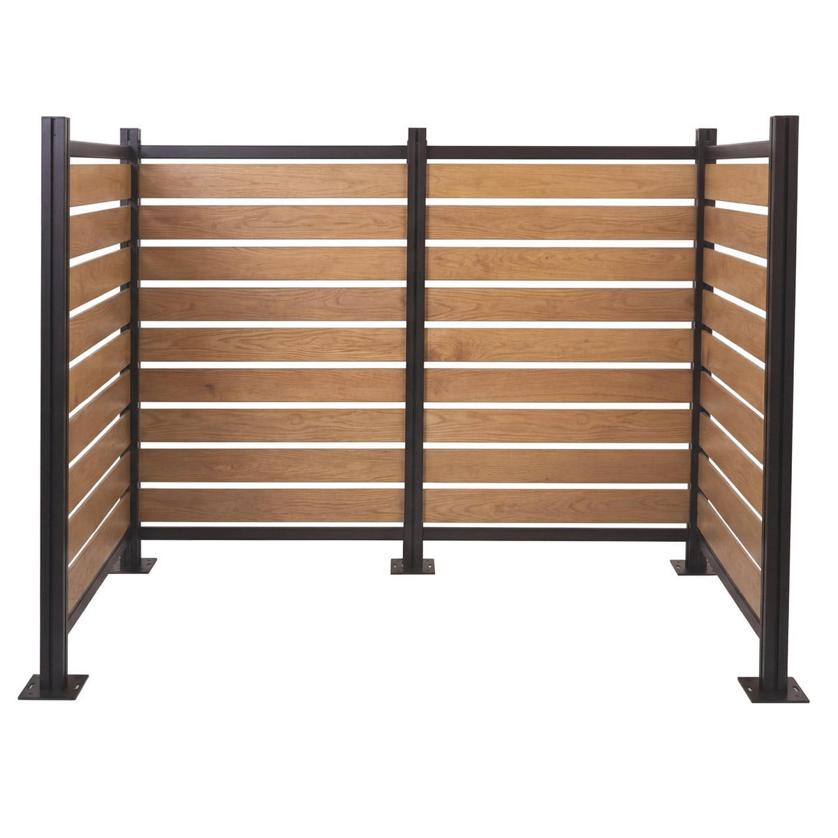 MÜLLTONNEN-ZAUN Alu 130x206x110cm Hellbraun - Hellbraun, Metall (206/130/110cm) - PROREGAL
