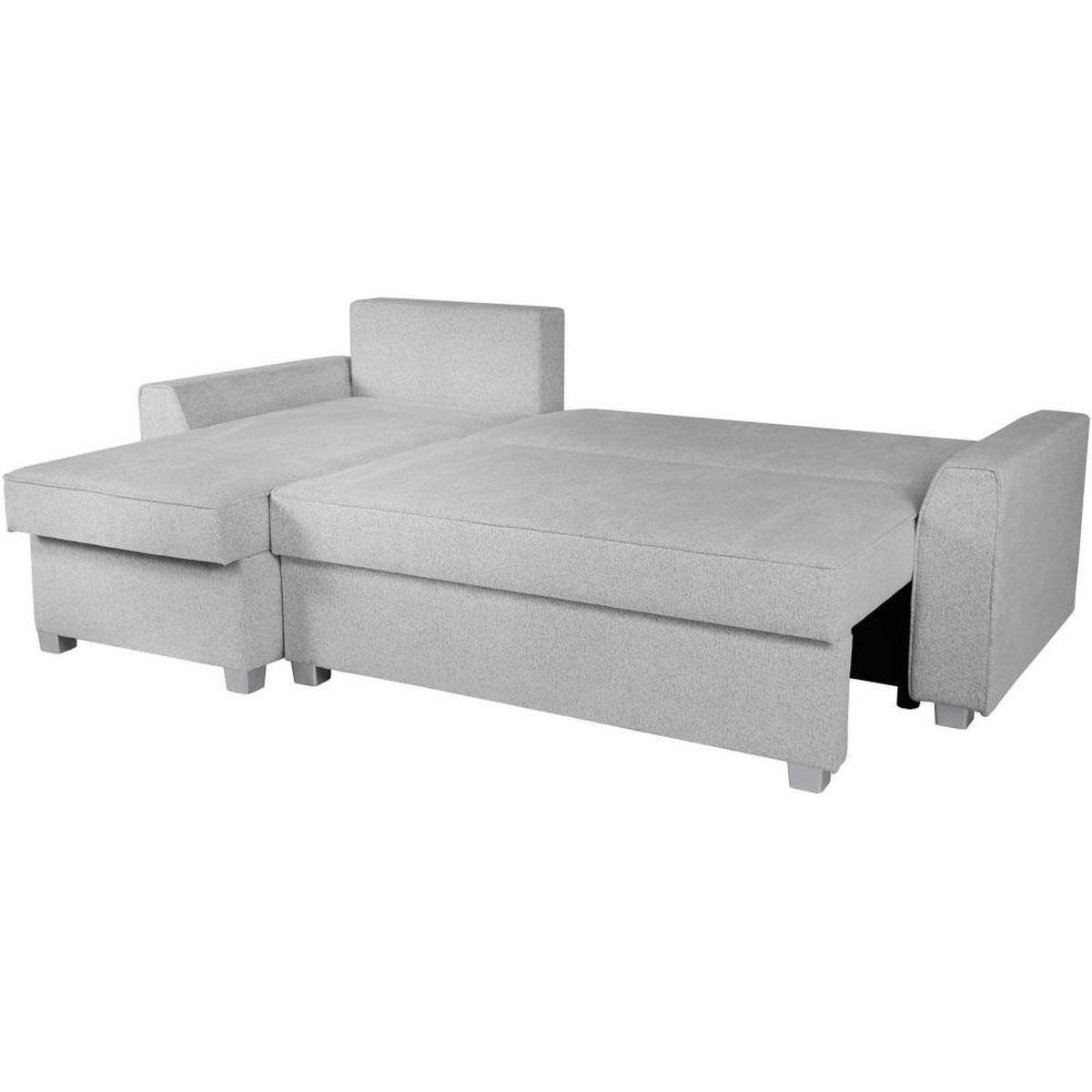 ECKSCHLAFSOFA Teramo hellgrau - Hellgrau/Schwarz, Kunststoff/Textil (235/150cm) - Beautysofa