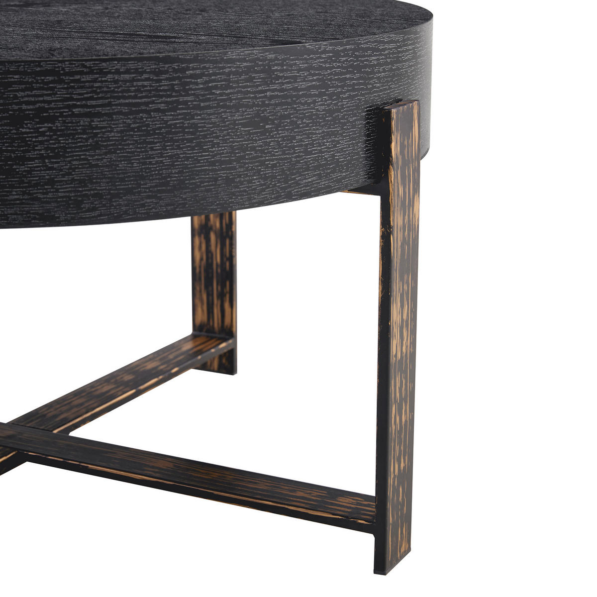 COUCHTISCH holzoptik schwarz kreuzgestell stabil - Schwarz, Holzwerkstoff (68/68/39cm) - Urban Meuble