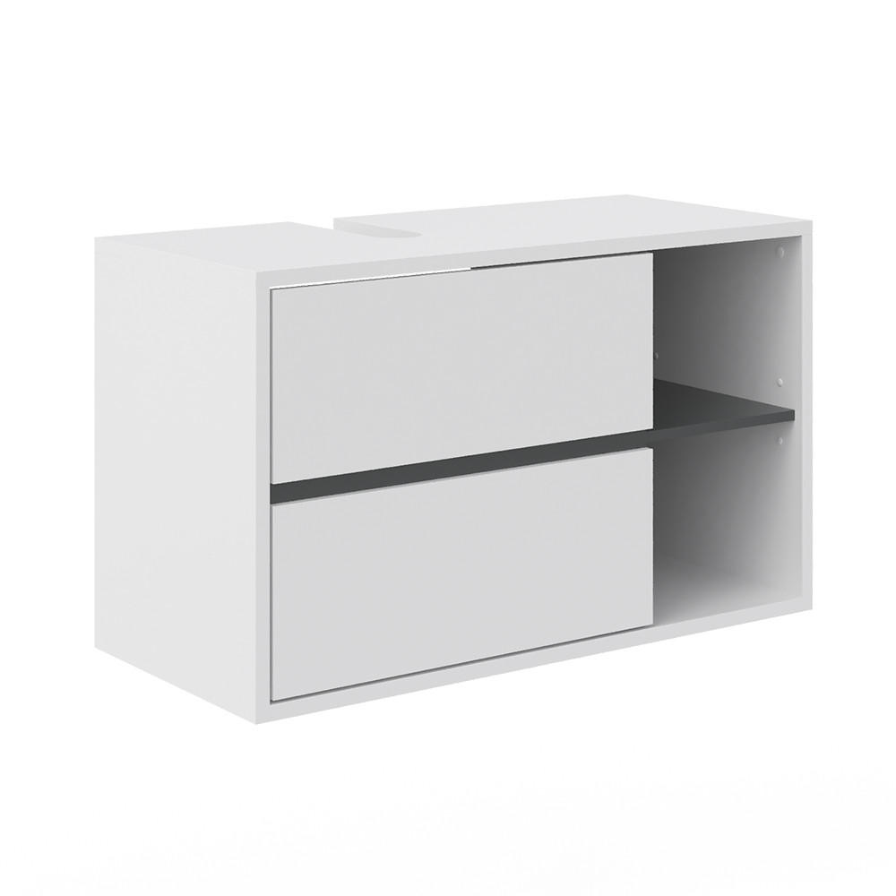 WASCHBECKENUNTERSCHRANK Viola Weiß 100 x 60 cm - Anthrazit/Weiß, Holzwerkstoff (100/60/45.5cm) - Vicco