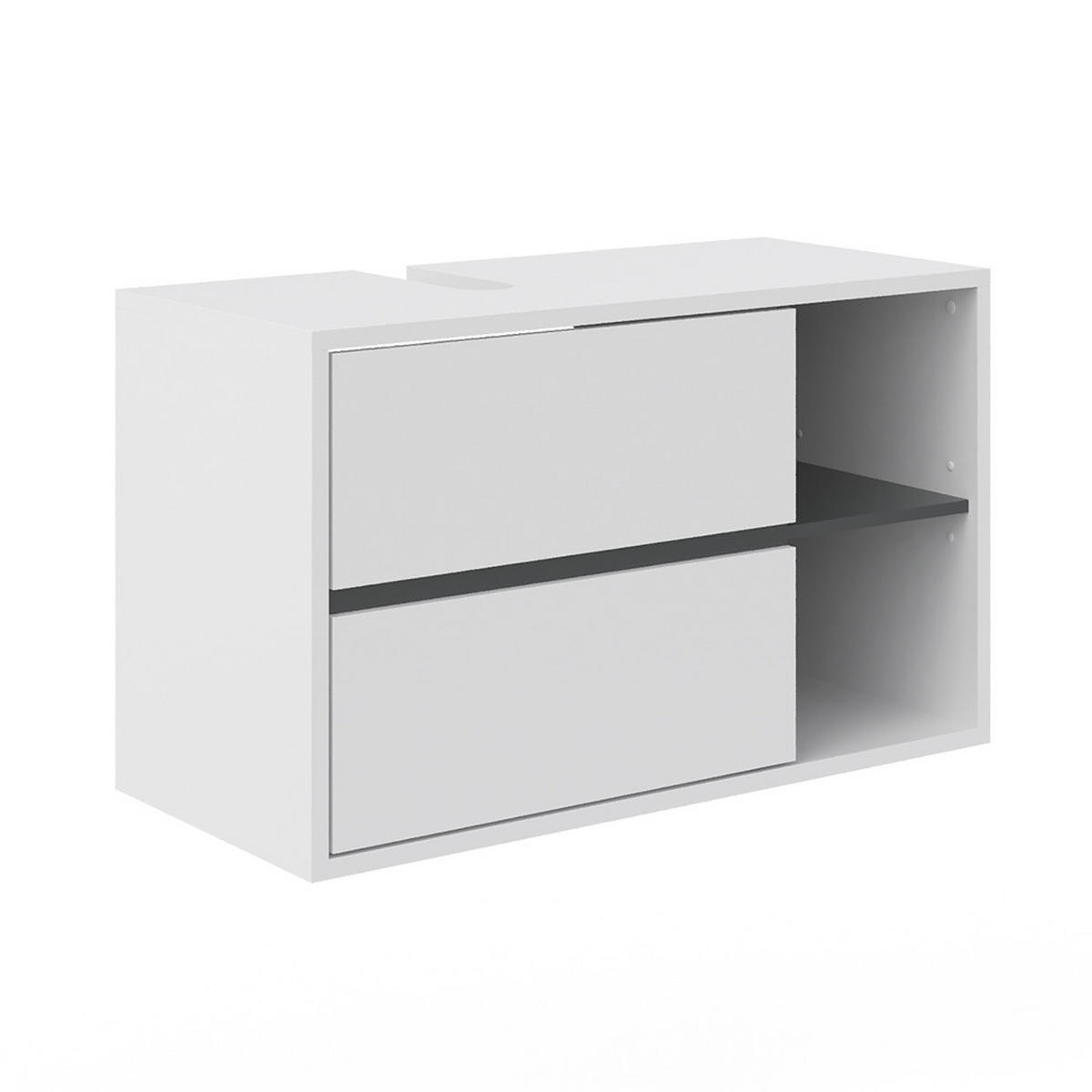 WASCHBECKENUNTERSCHRANK Viola Weiß 100 x 60 cm - Anthrazit/Weiß, Holzwerkstoff (100/60/45.5cm) - Vicco