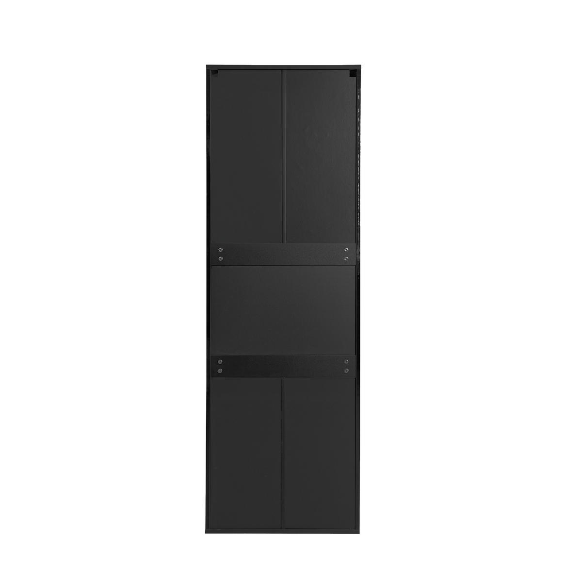 VITRINE DE-38250 55/38/166 cm mit 3 Glasfächern und LED-Beleuchtung Schwarz - Schwarz, Holzwerkstoff (55/166/38cm) - ComfortXL