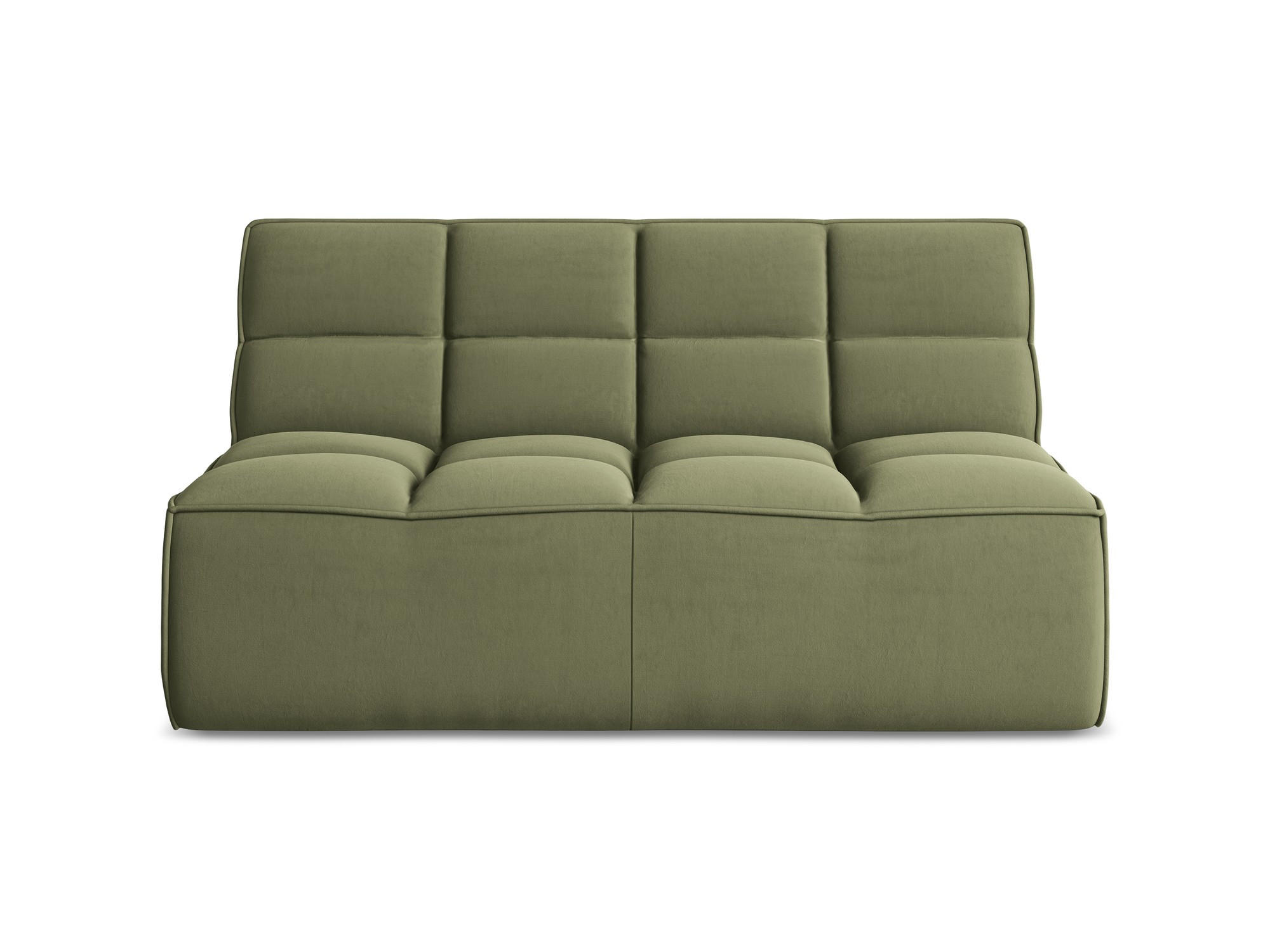 2-SITZER-SOFA Samt Stoff Grün - Schwarz/Olivgrün, Kunststoff/Textil (160/75/93cm) - Makamii