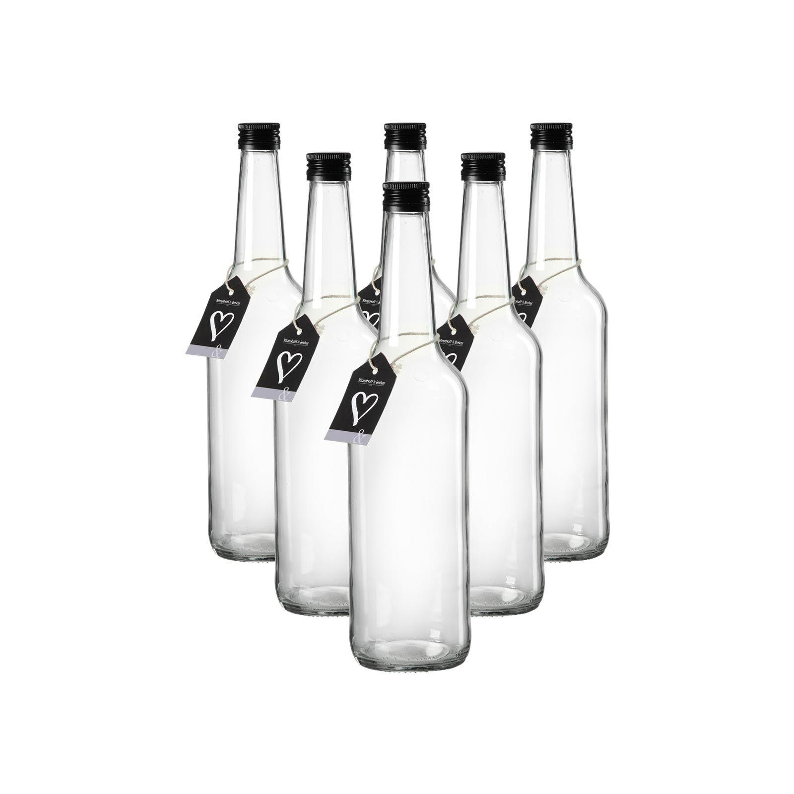 FLASCHEN Mara transparent 500 ml 6er Set - Transparent, Glas (7/26/7cm) - Ritzenhoff Breker