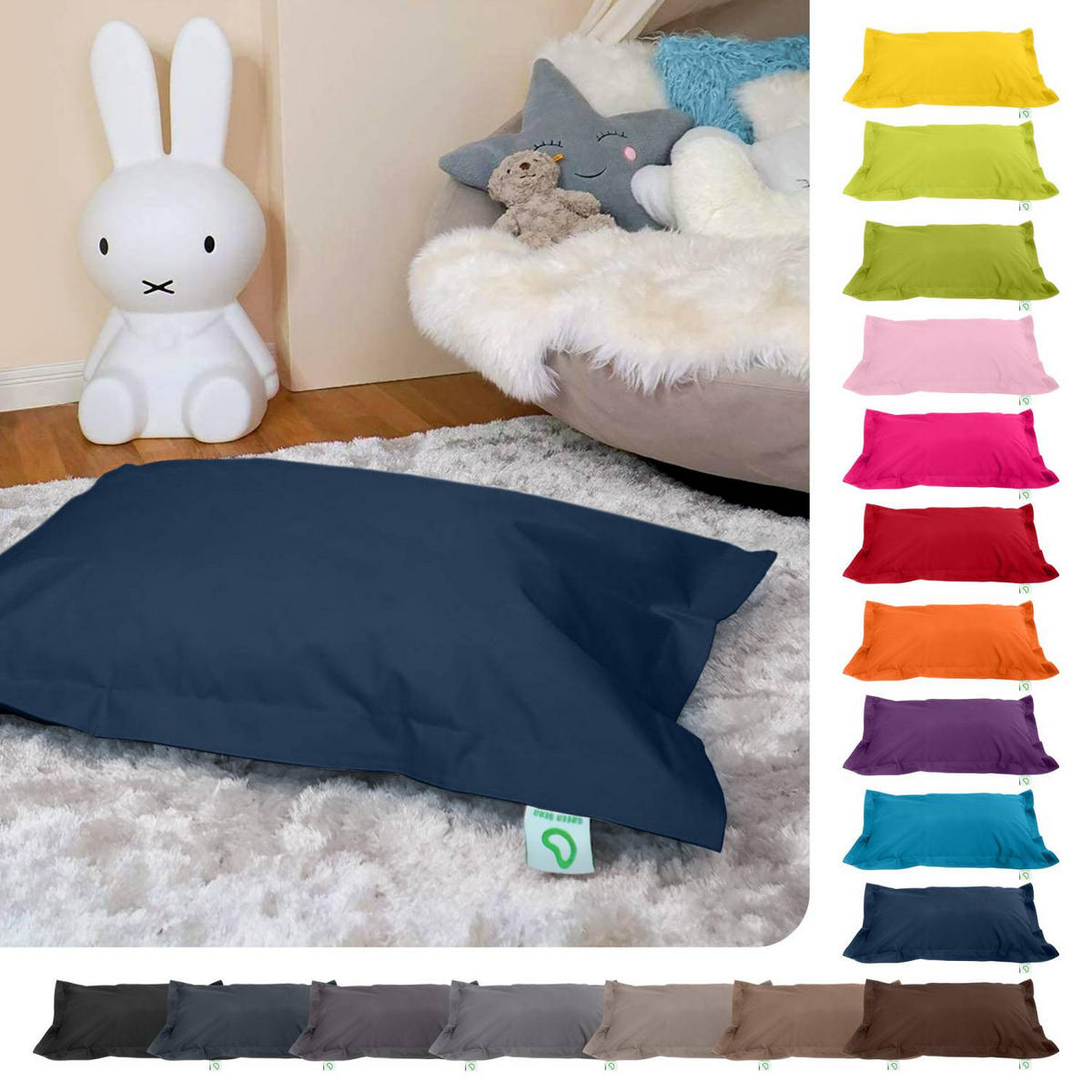 KINDER-SITZSACK 70x100cm - 70 Liter - Dunkelblau, Textil (70/10/100cm) - Green Bean