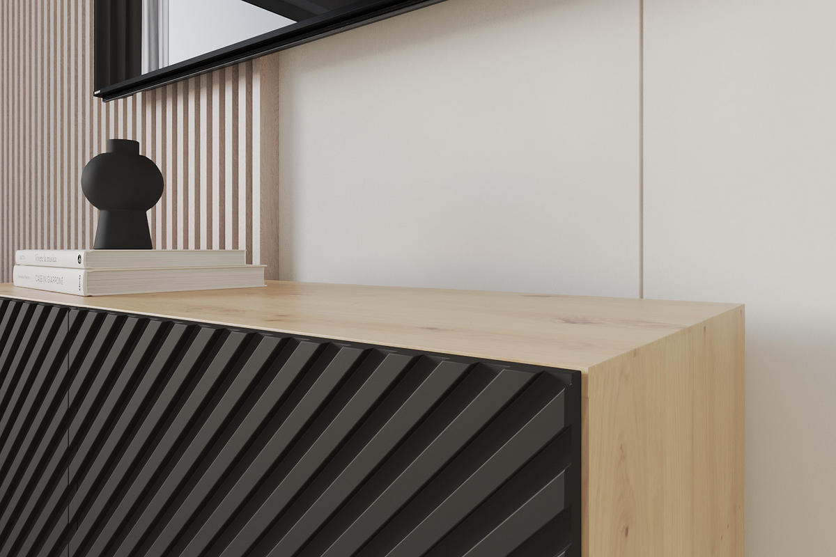 LOWBOARD ZENO-W 100x40x41 cm - Schwarz - Schwarz, Holzwerkstoff (100/40/41cm) - ALTDECOR