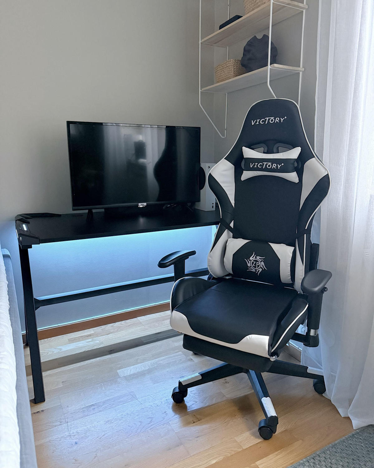 BÜROSTUHL Kunstleder Schwarz/Weiß Victory - Schwarz, Kunststoff/Textil (60/124/60cm) - Beliani