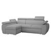 ECKSOFA Boston Mini Premium Cord 2RLC, Seite: Links LC+2R - Chromfarben/Hellgrau, Holz/Textil (255/170cm) - MIRJAN24