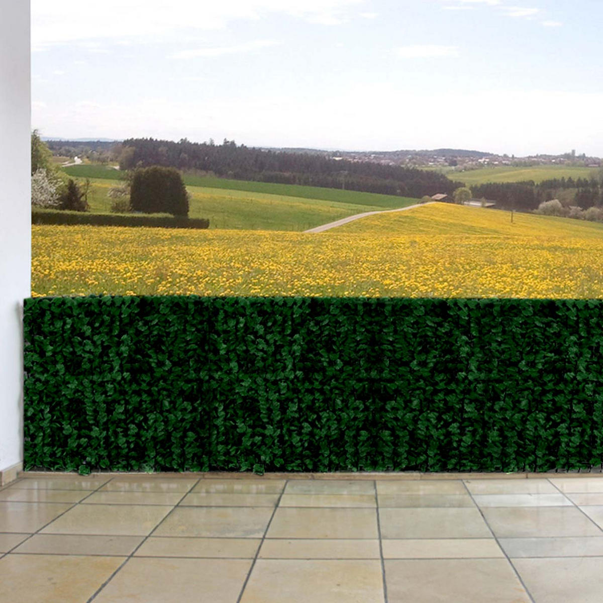 BALKONSICHTSCHUTZ BLATT Dunkelgrün - Dunkelgrün, Kunststoff (500/150cm) - MCW