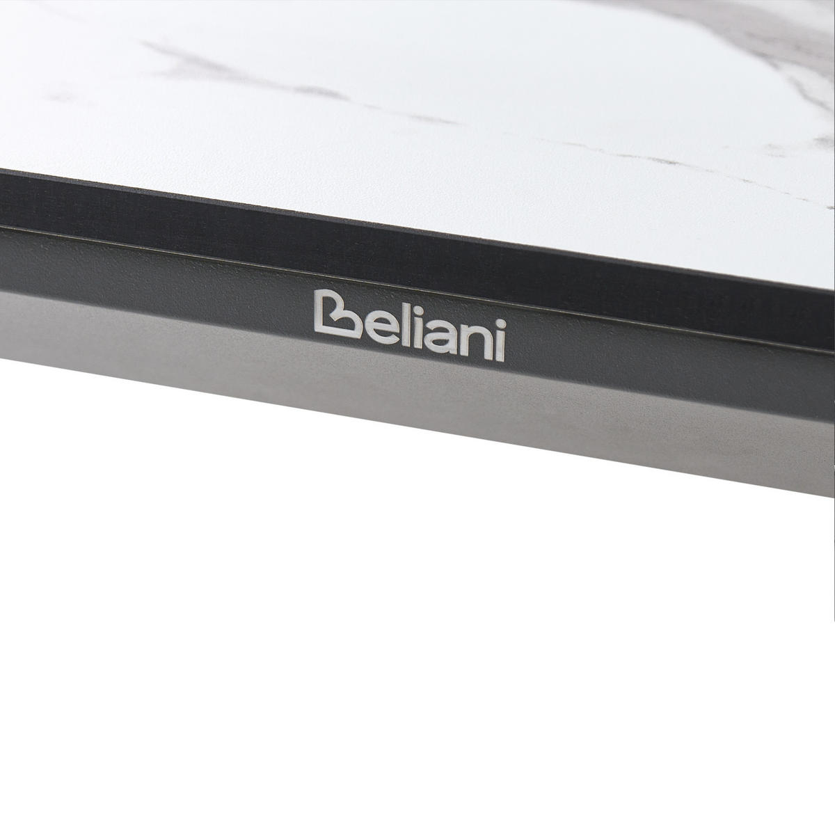 ZAHRADNÍ STŮL 180/90 cm Mramor Look Bílý Mramor Sovareto - tmavě šedá, plast (180/90/75cm) - Beliani