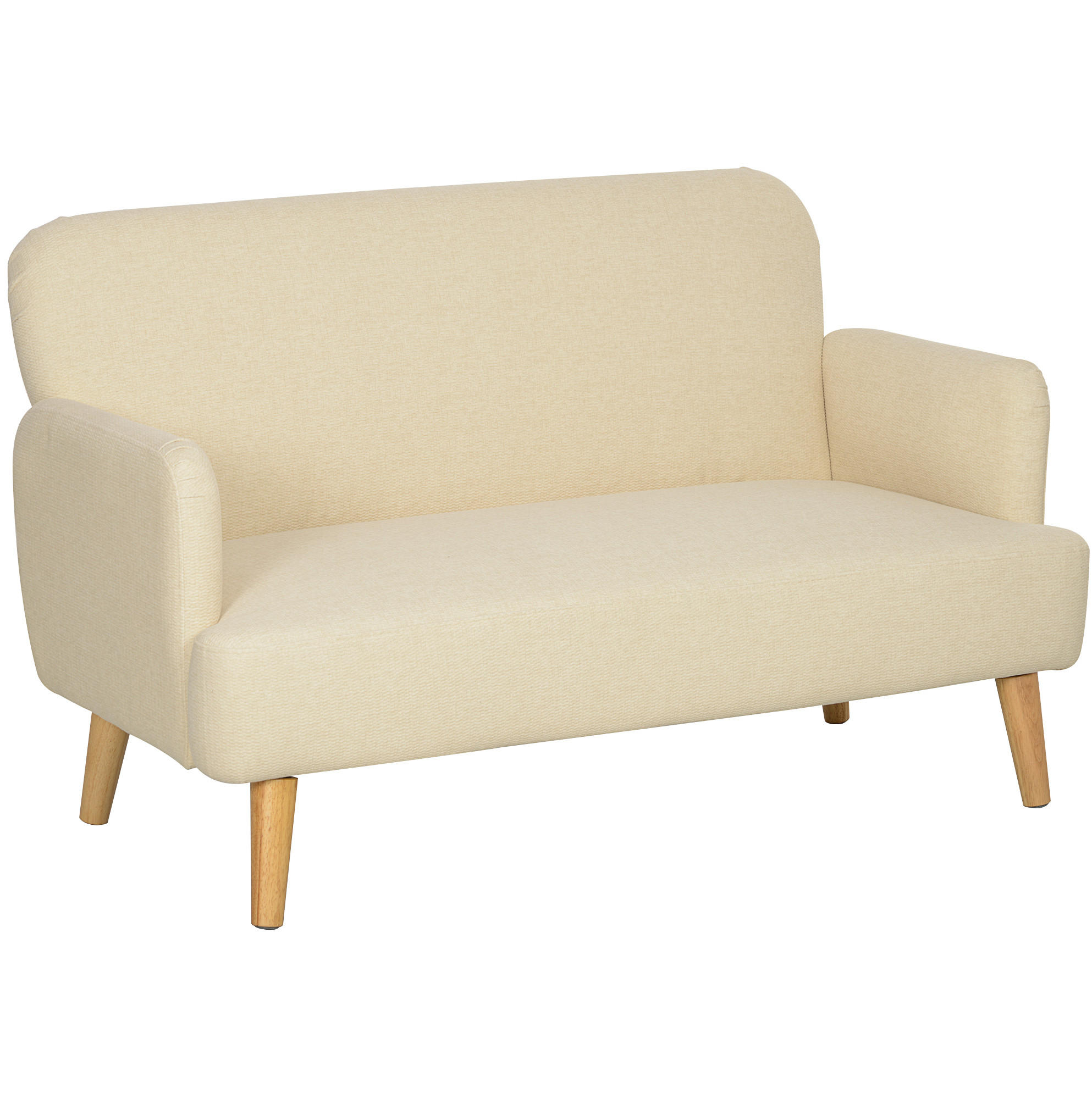 OKWISH DVOJSEDAČKA 130/74/79 cm krémově bílá ze sametu s područkami