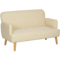 DVOJSEDAČKA 130/74/79 cm krémově bílá ze sametu s područkami - krémová, textil (74/79/130cm) - OKWISH