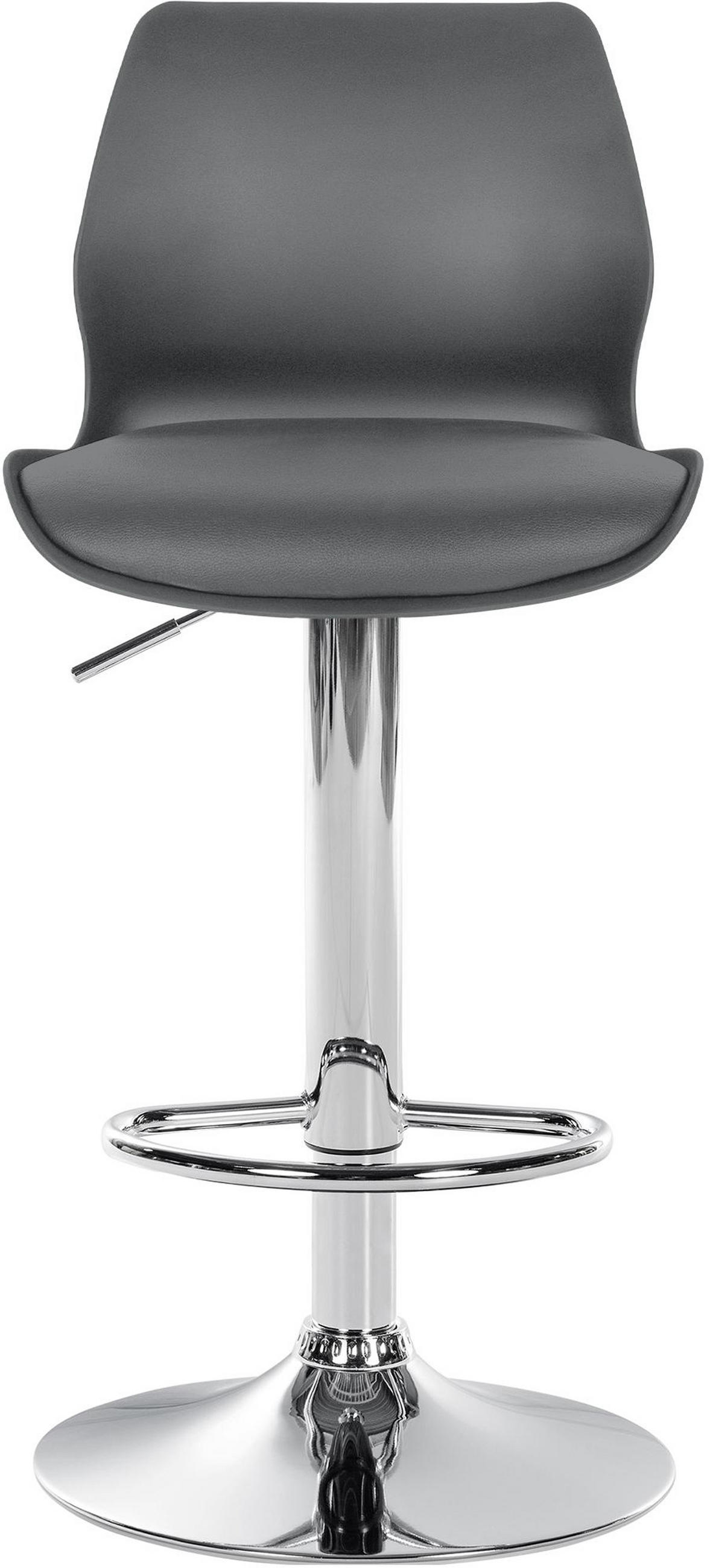 BARHOCKER Gilian Kunststoff grau - Chromfarben/Grau, Kunststoff/Metall (39/102/42cm) - TPFLiving