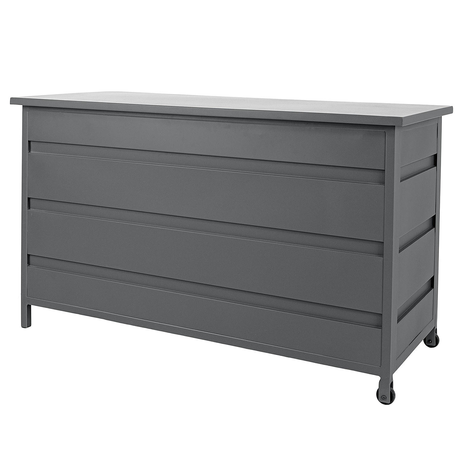 KISSENAUFBEWAHRUNGSBOX - Aluminium - Grau, Metall (130/75/60cm) - home24